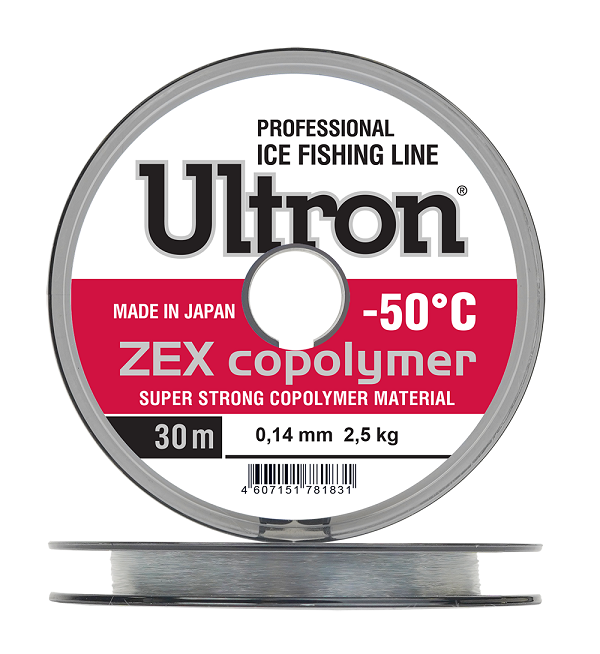 Леска ULTRON Zex Copolymer 0,14 мм, 2,5 кг, 30 м, прозрачная