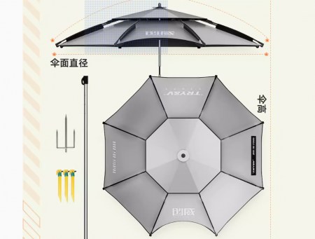 Рыболовный зонт Chuangwei 2,2 метра цементно-серый